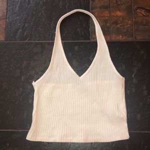 ZARA white halter crop top
